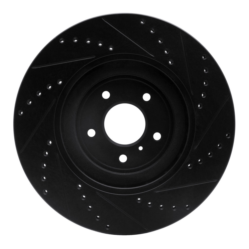Dynamic Friction 633-68012L - Drilled and Slotted Black Zinc Brake Rotor