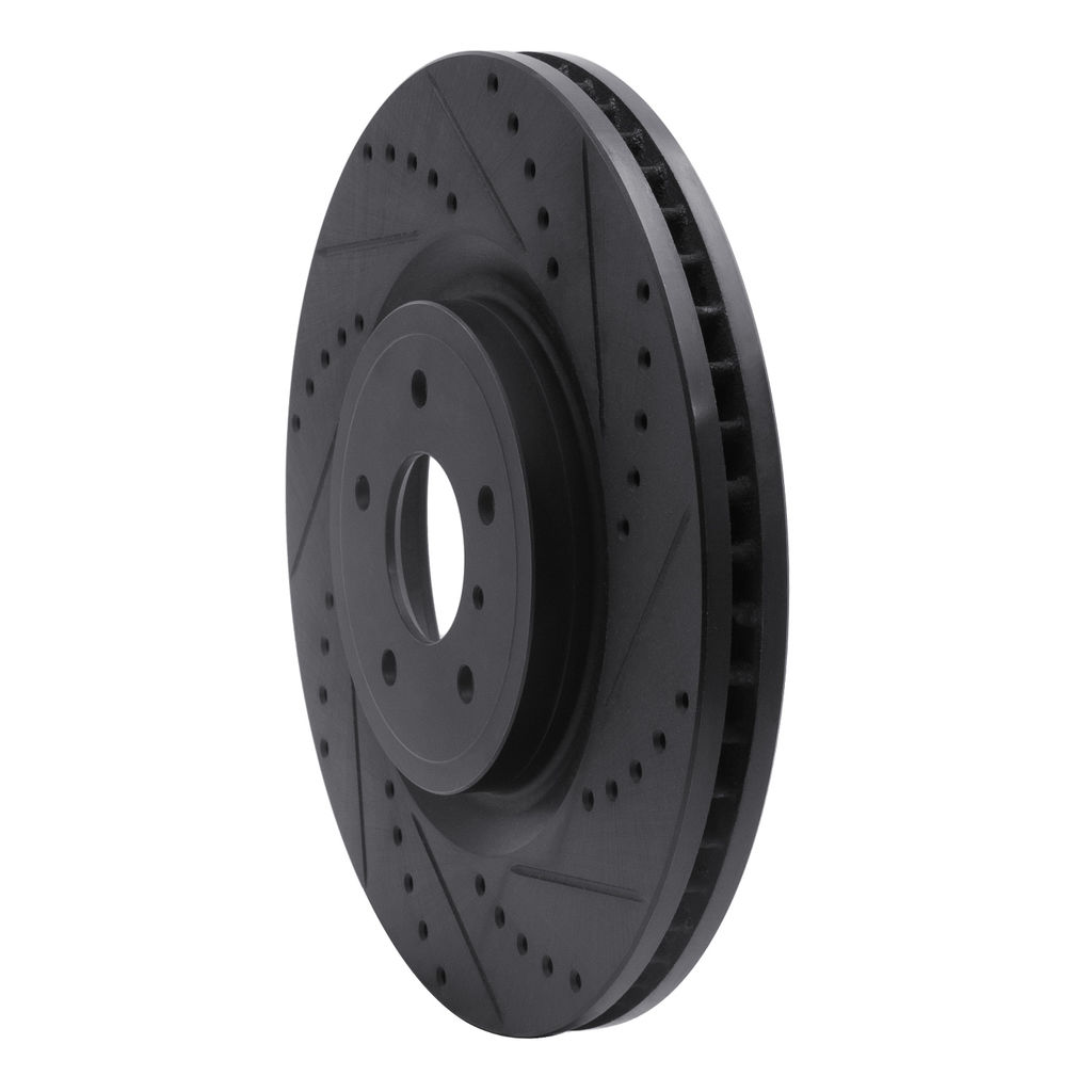Dynamic Friction 633-68012R - Drilled and Slotted Black Zinc Brake Rotor