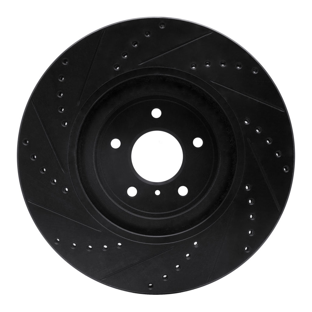 Dynamic Friction 633-68012R - Drilled and Slotted Black Zinc Brake Rotor