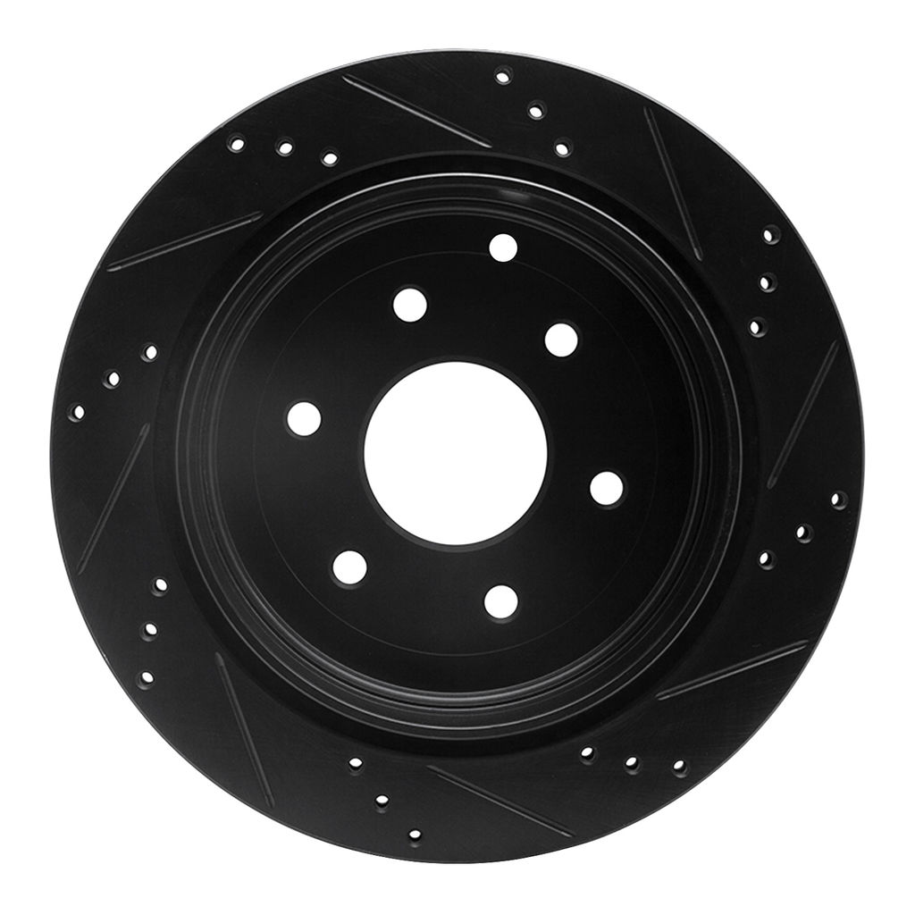 Dynamic Friction 633-68017L - Drilled and Slotted Black Zinc Brake Rotor