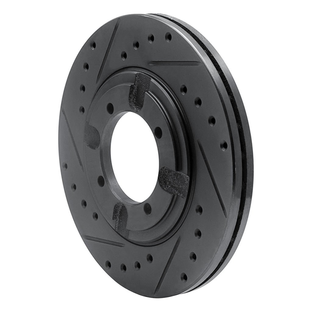 Dynamic Friction 633-72009L - Drilled and Slotted Black Zinc Brake Rotor