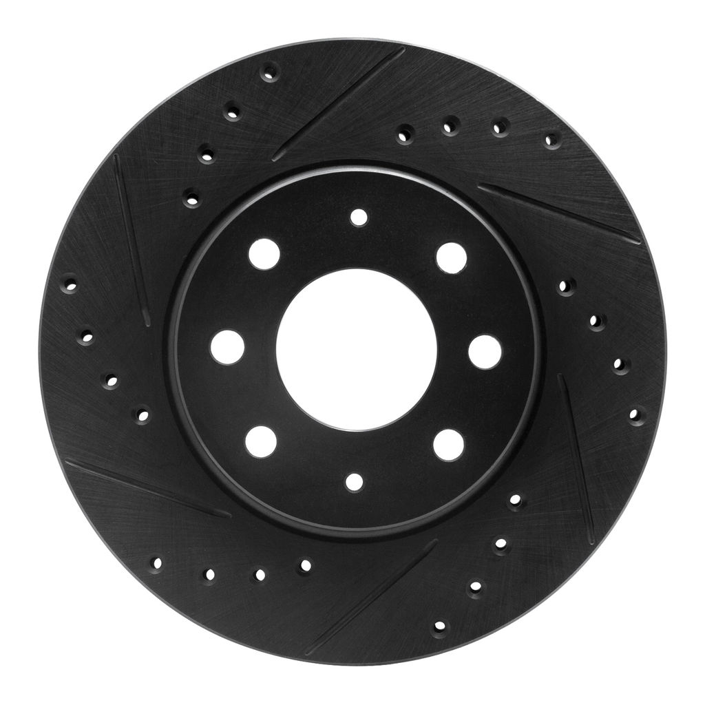 Dynamic Friction 633-72018L - Drilled and Slotted Black Zinc Brake Rotor