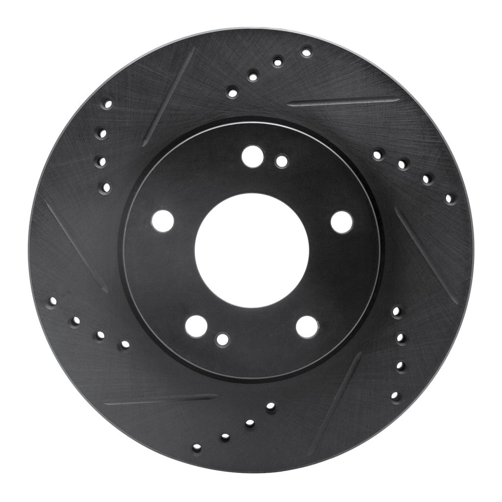Dynamic Friction 633-72034L - Drilled and Slotted Black Zinc Brake Rotor