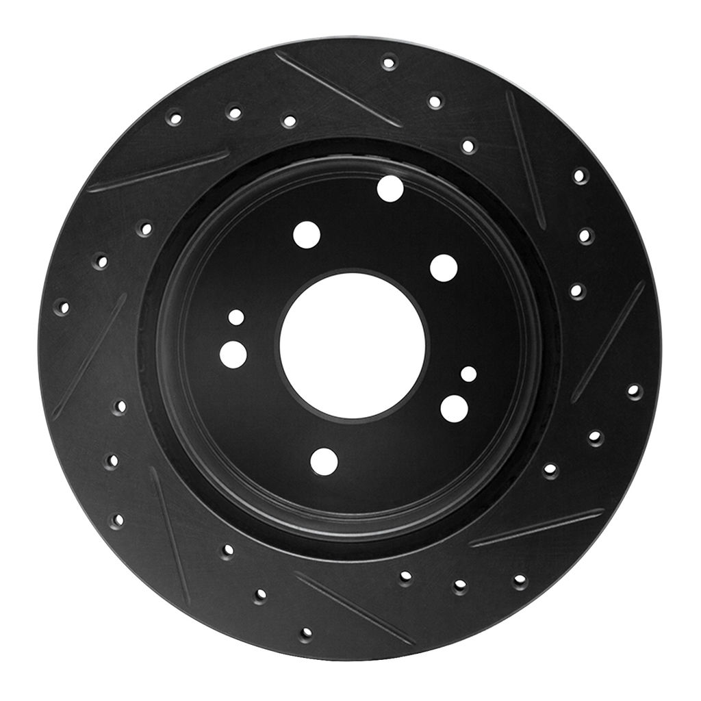 Dynamic Friction 633-72040L - Drilled and Slotted Black Zinc Brake Rotor