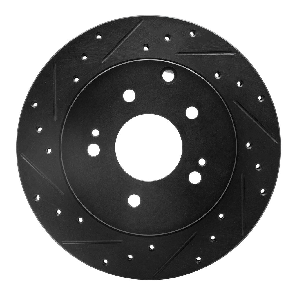 Dynamic Friction 633-72040L - Drilled and Slotted Black Zinc Brake Rotor