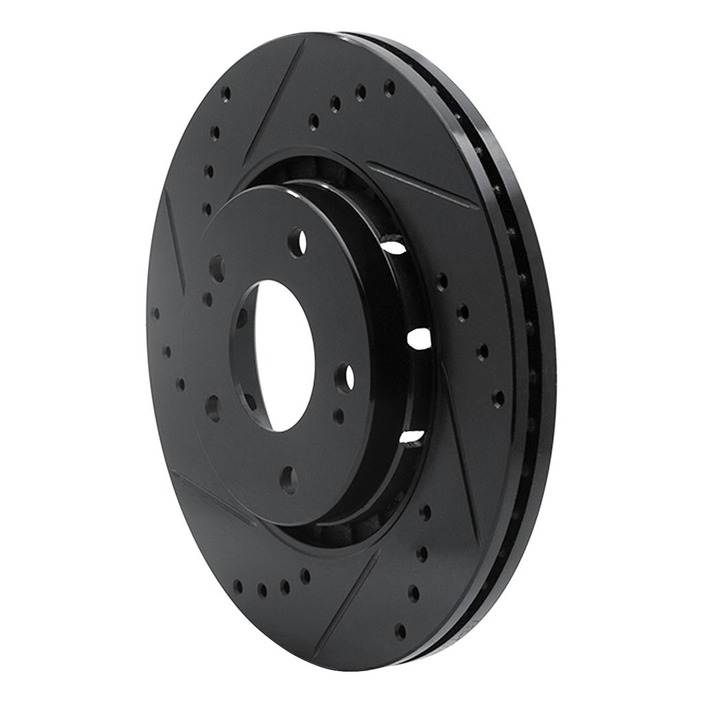 Dynamic Friction 633-72044L - Drilled and Slotted Black Zinc Brake Rotor