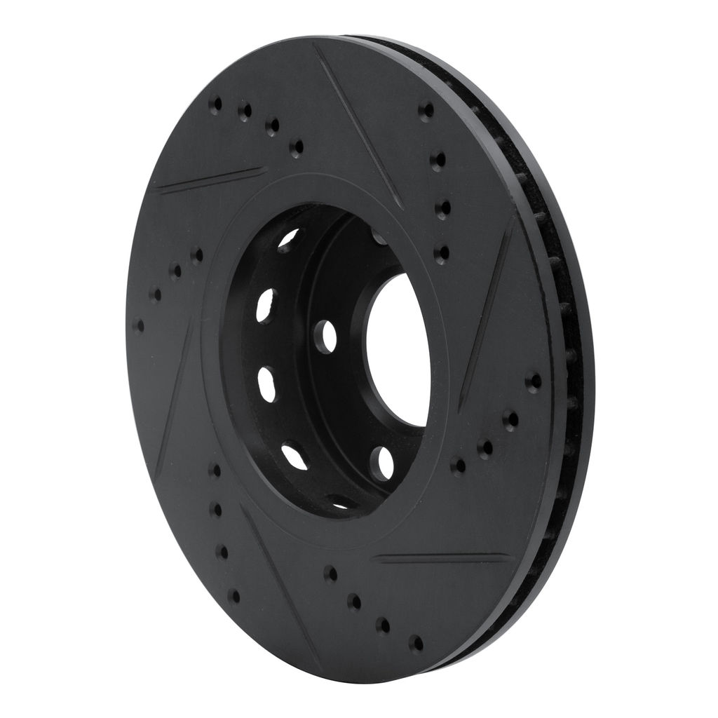 Dynamic Friction 633-73014L - Drilled and Slotted Black Zinc Brake Rotor