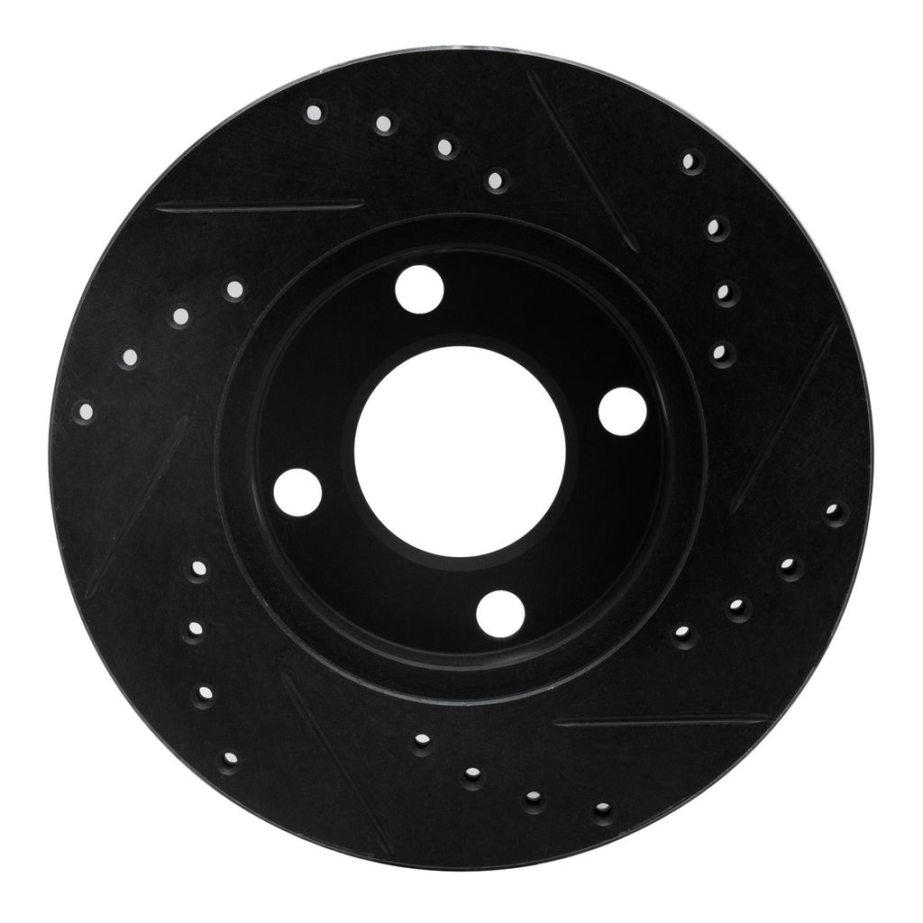 Dynamic Friction 633-73016L - Drilled and Slotted Black Zinc Brake Rotor