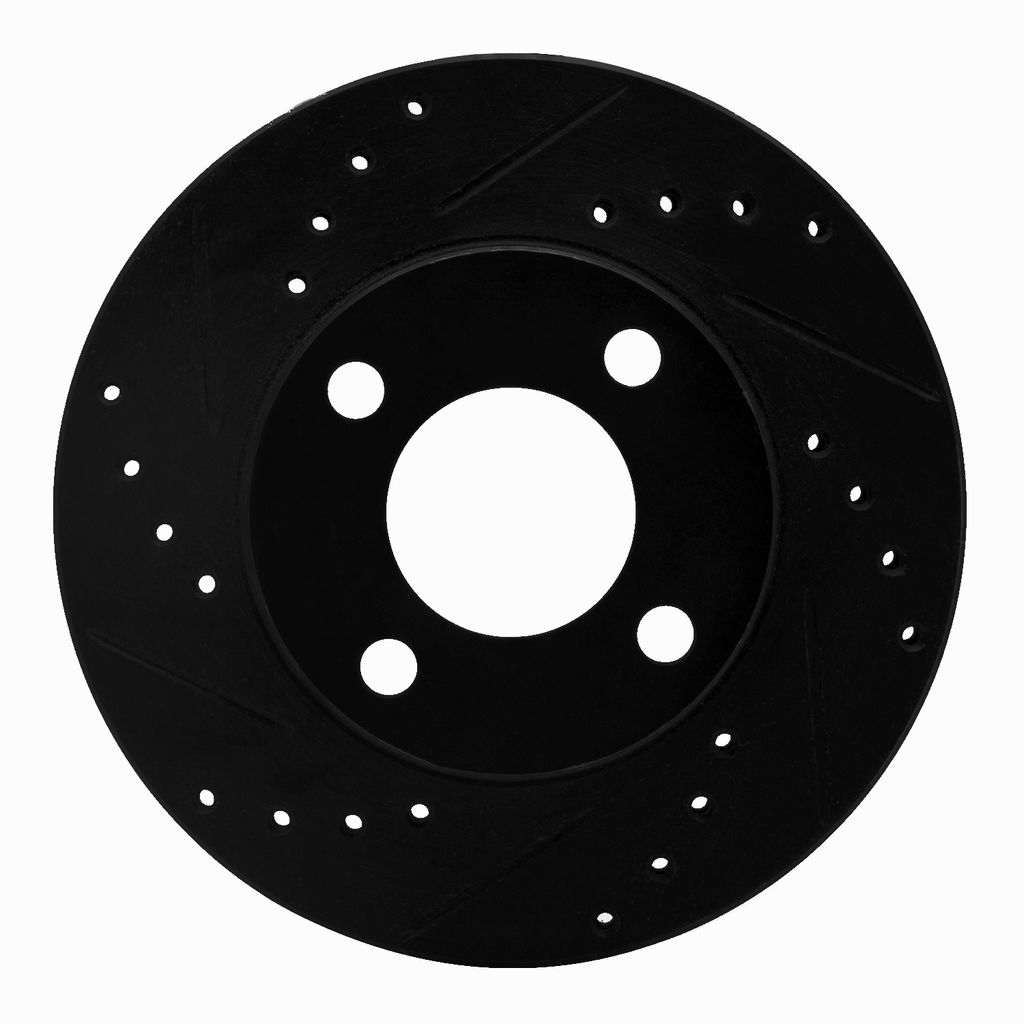 Dynamic Friction 633-73016L - Drilled and Slotted Black Zinc Brake Rotor
