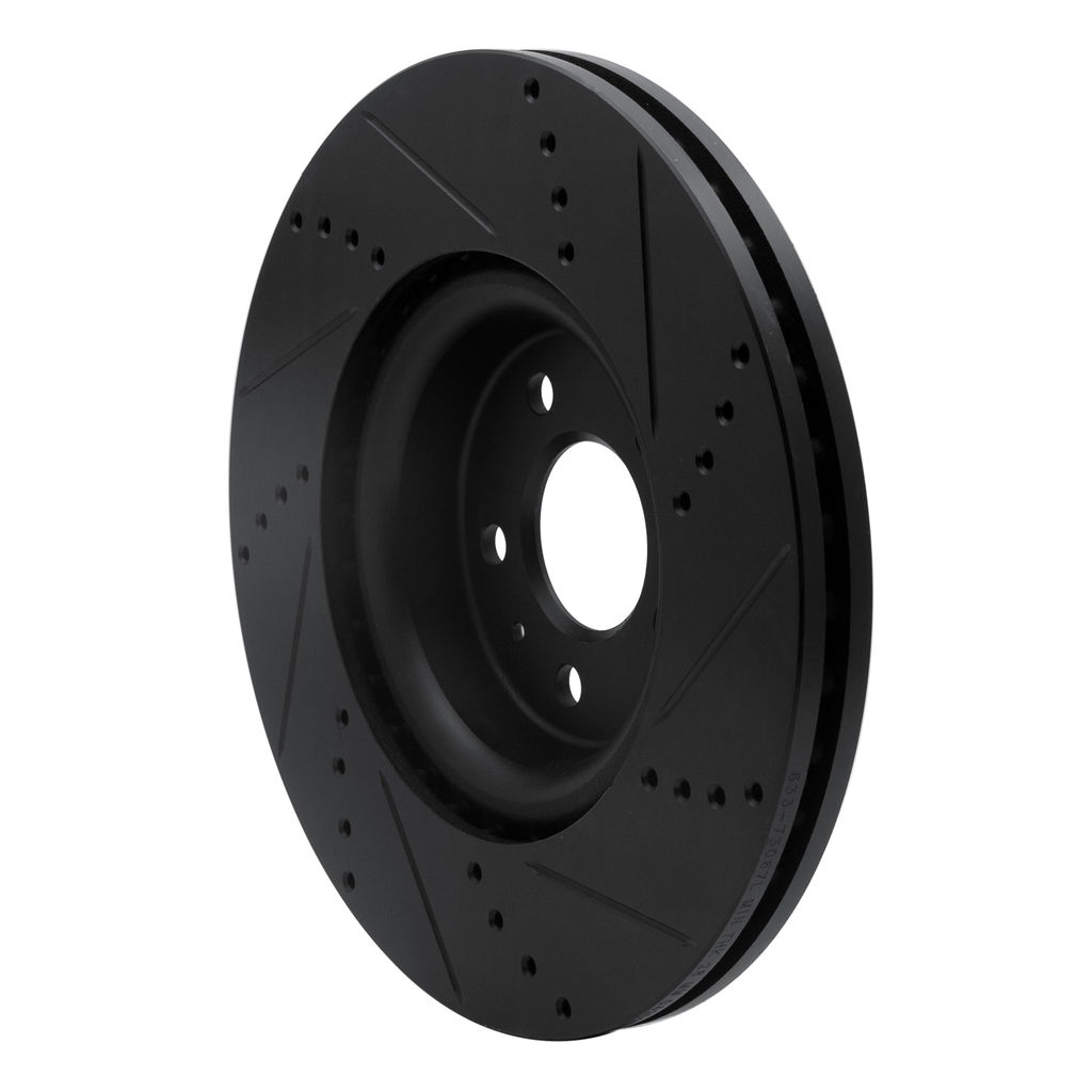Dynamic Friction 633-73067L - Drilled and Slotted Black Zinc Brake Rotor