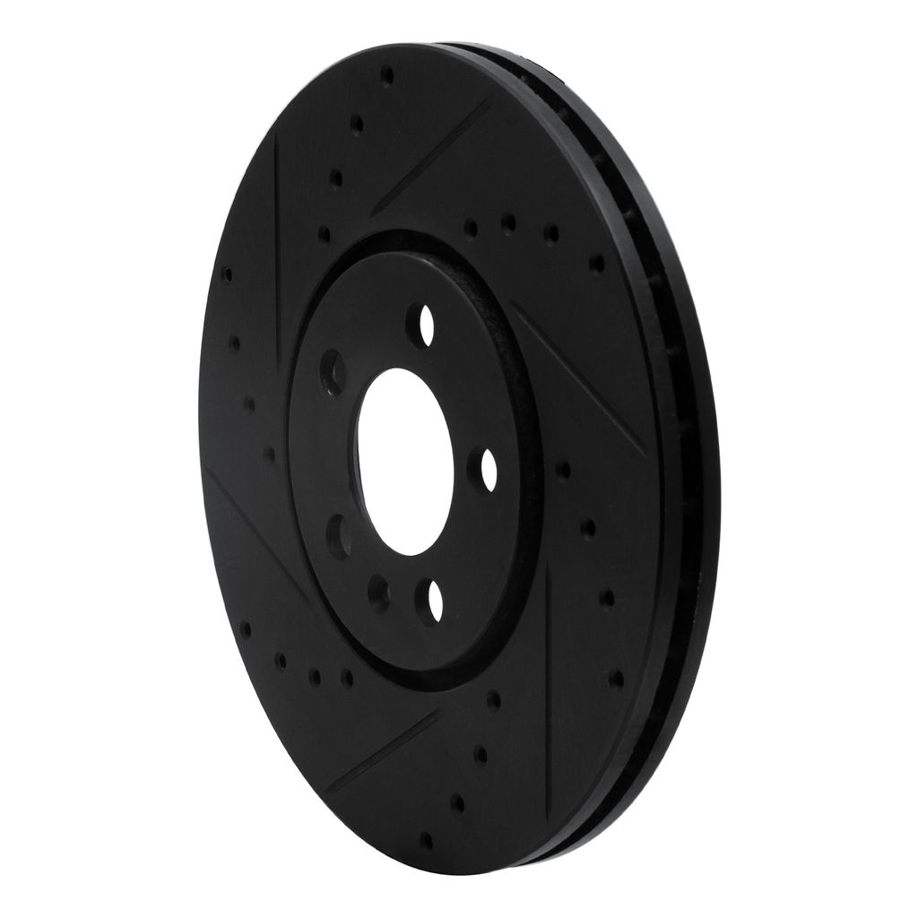 Dynamic Friction 633-74015L - Drilled and Slotted Black Zinc Brake Rotor