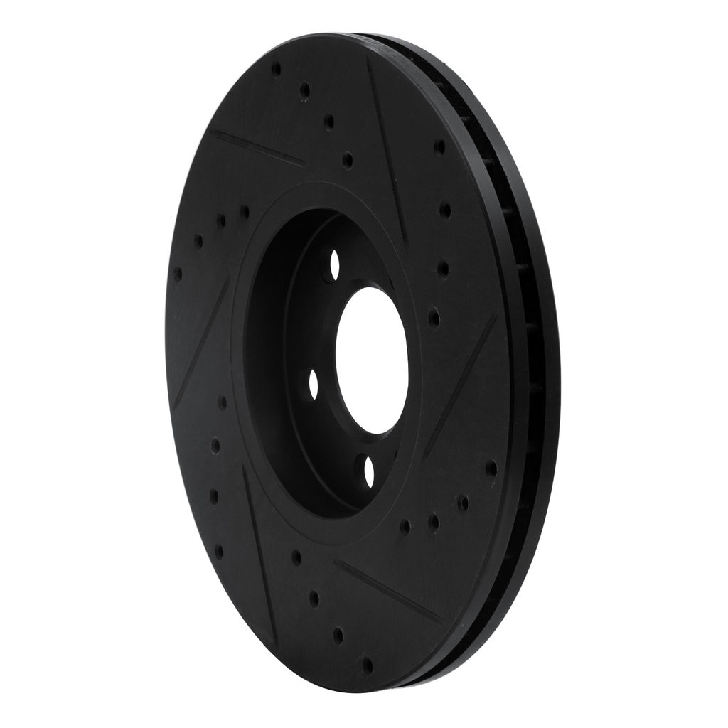 Dynamic Friction 633-74015L - Drilled and Slotted Black Zinc Brake Rotor