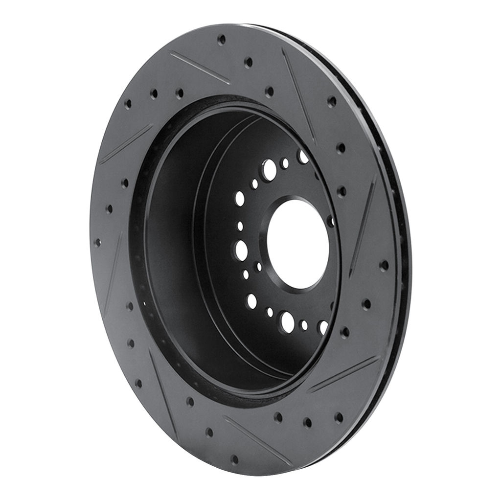 Dynamic Friction 633-75006L - Drilled and Slotted Black Zinc Brake Rotor