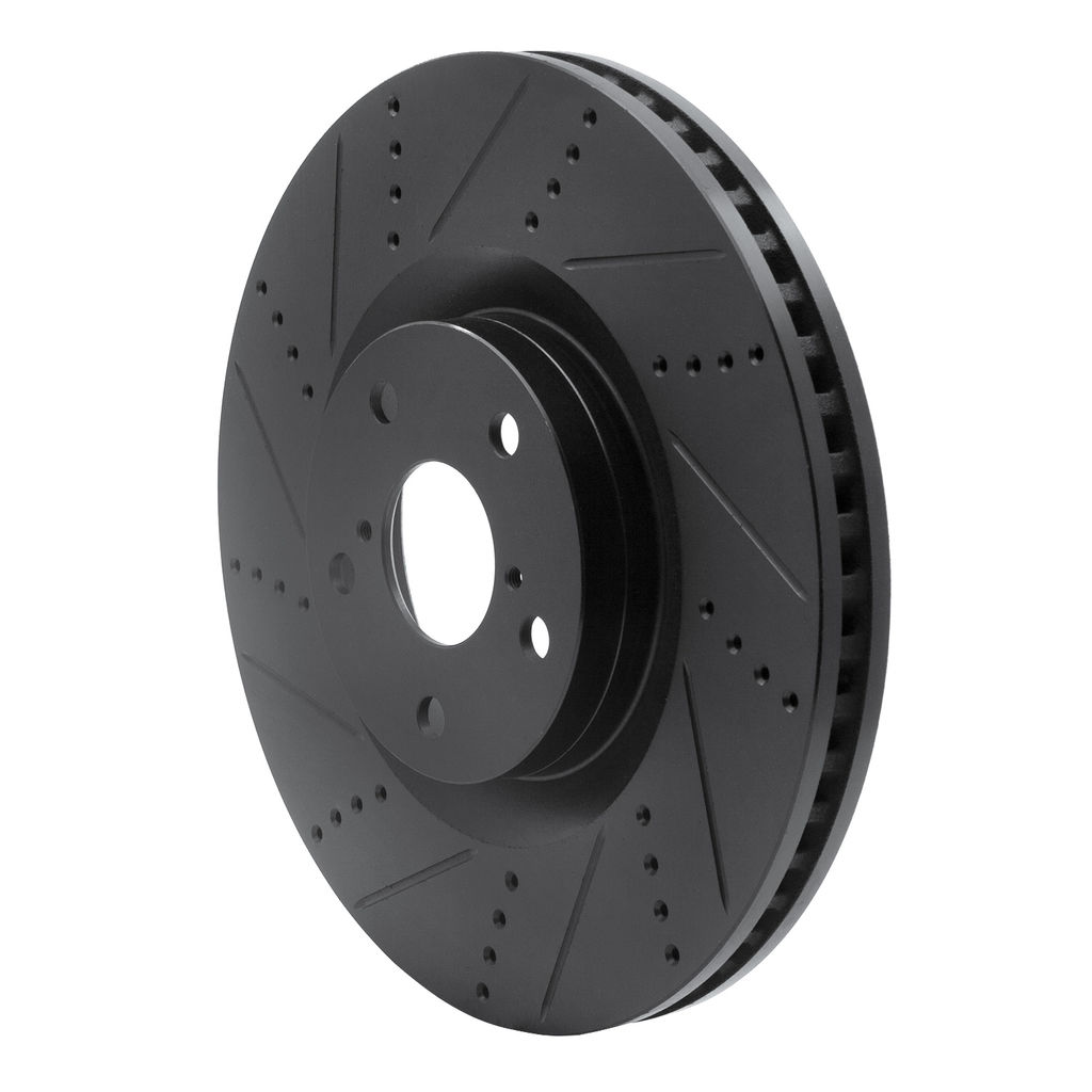 Dynamic Friction 633-75032D - Drilled and Slotted Black Zinc Brake Rotor