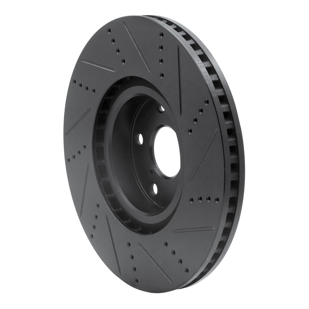 Dynamic Friction 633-75032D - Drilled and Slotted Black Zinc Brake Rotor