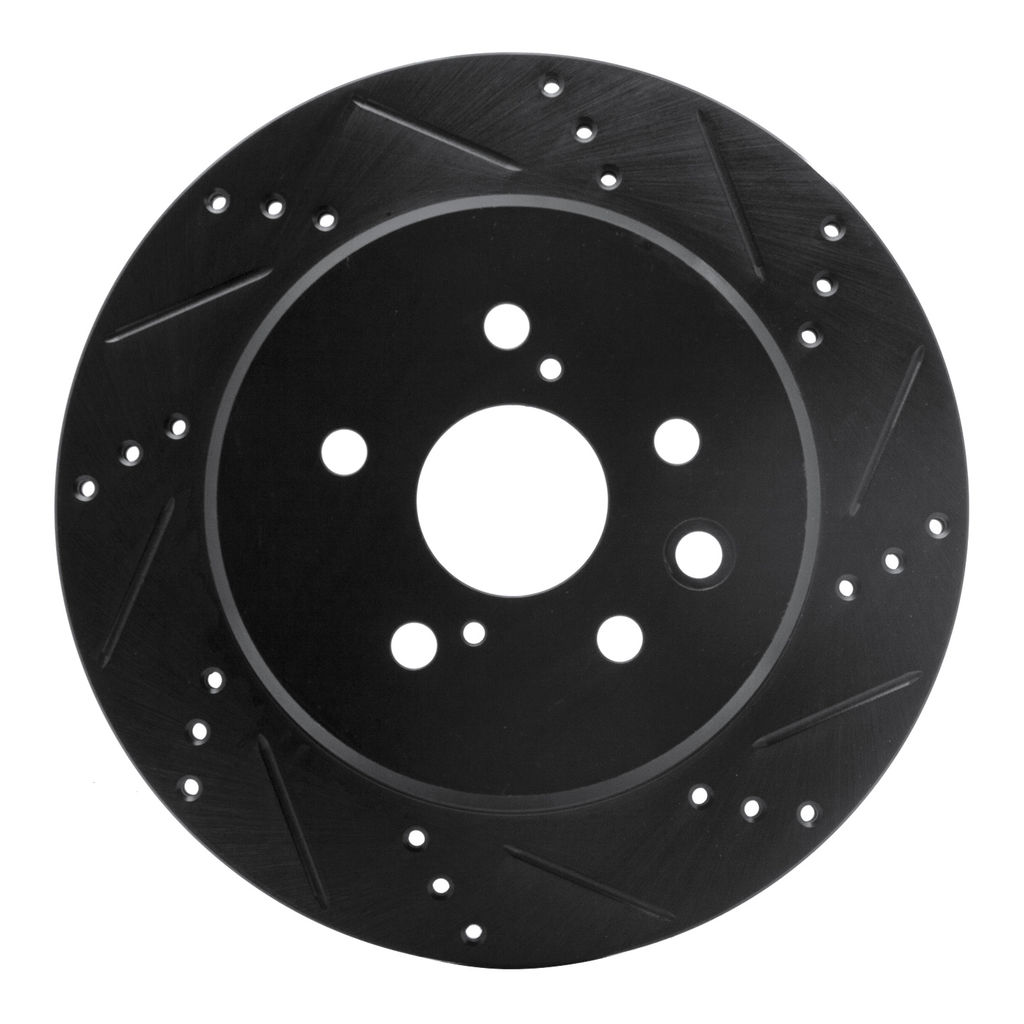 Dynamic Friction 633-75036R - Drilled and Slotted Black Zinc Brake Rotor