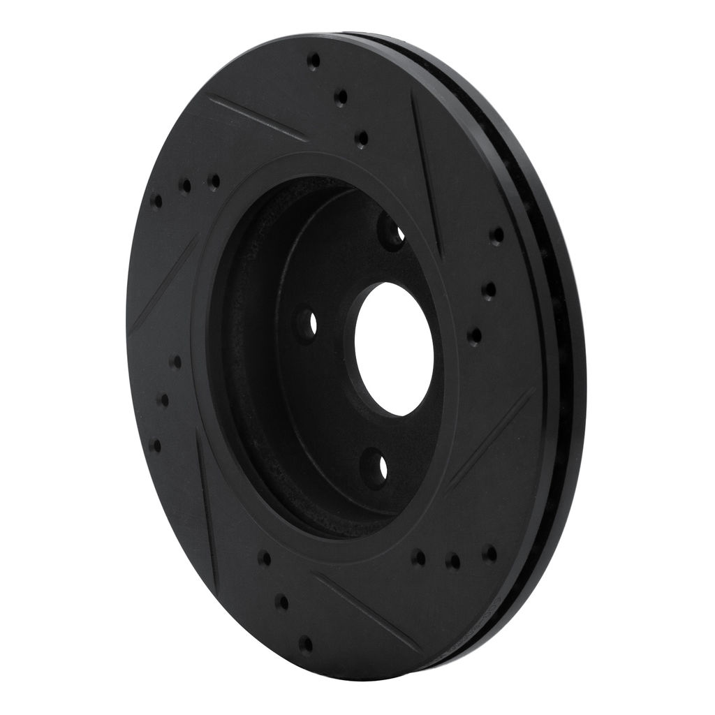 Dynamic Friction 633-80050L - Drilled and Slotted Black Zinc Brake Rotor