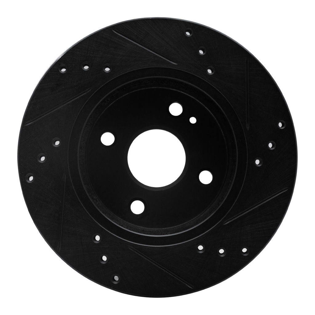 Dynamic Friction 633-80050L - Drilled and Slotted Black Zinc Brake Rotor
