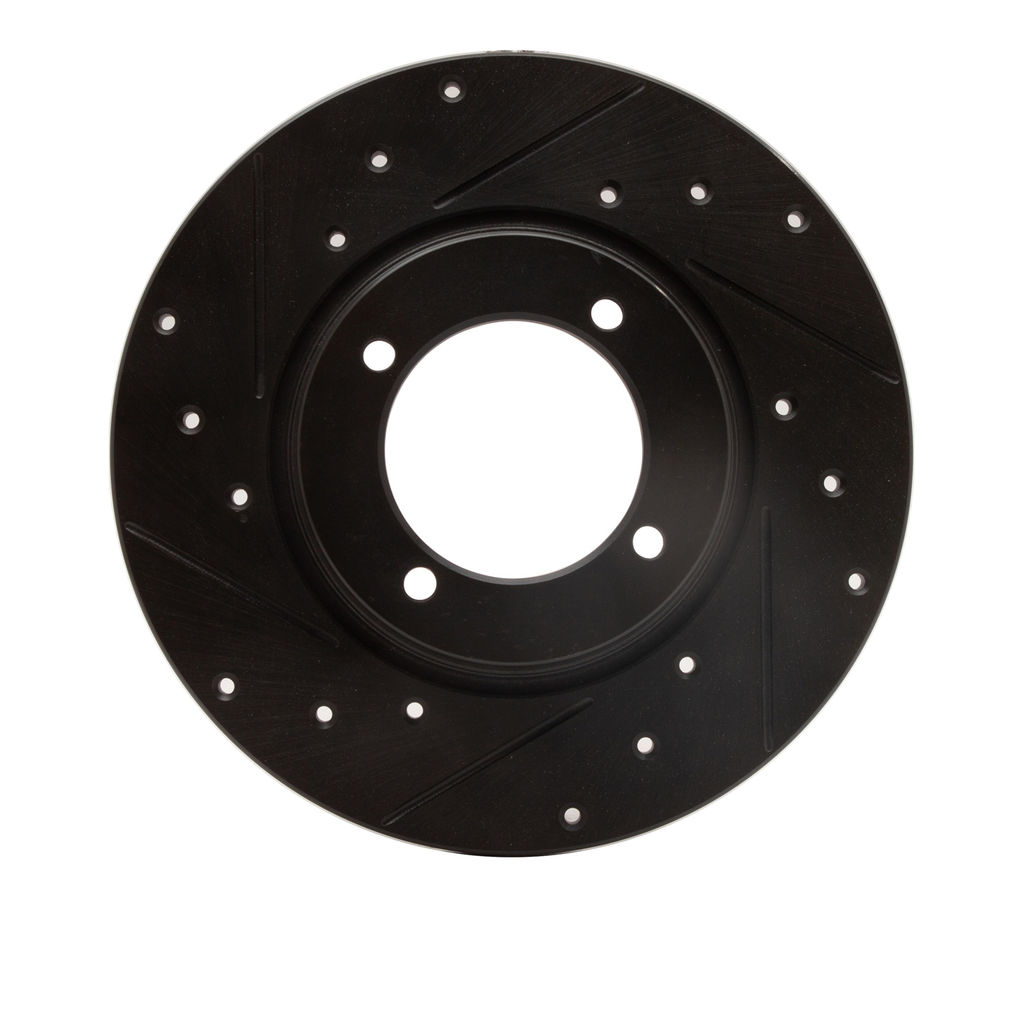 Dynamic Friction 633-80054L - Drilled and Slotted Black Zinc Brake Rotor