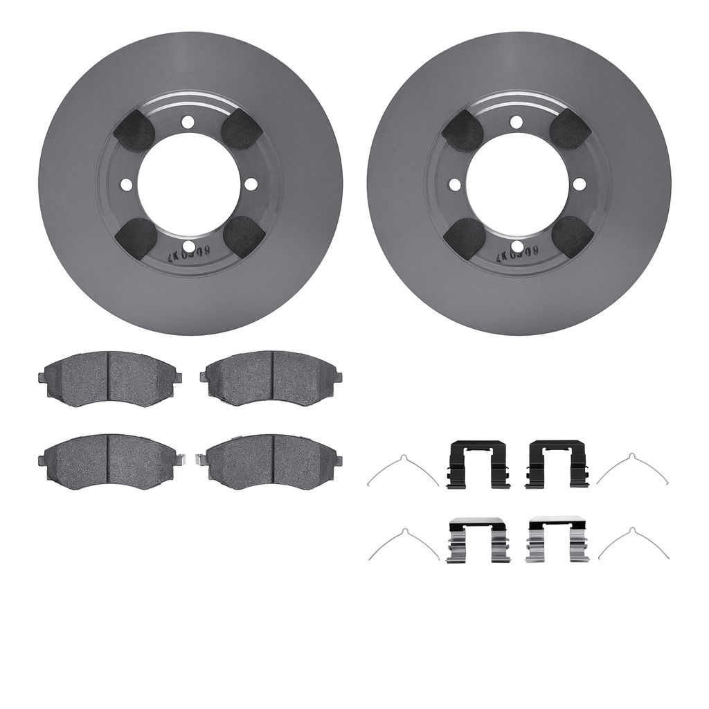 Dynamic Friction 6512-03147 - Brake Kit - Quickstop Rotors and 5000 Brake Pads With Hardware