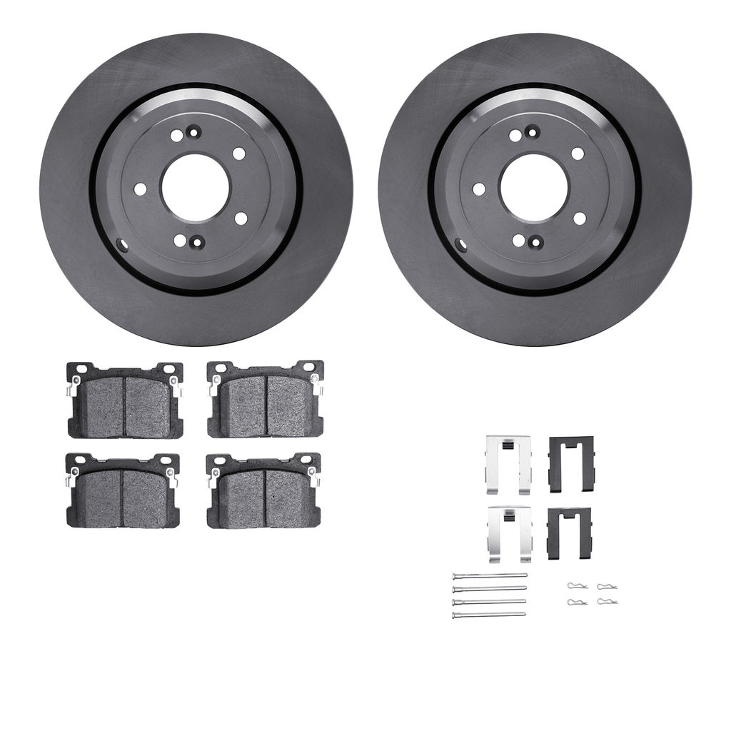 Dynamic Friction 6512-10008 - Brake Kit - Quickstop Rotors and 5000 Brake Pads With Hardware