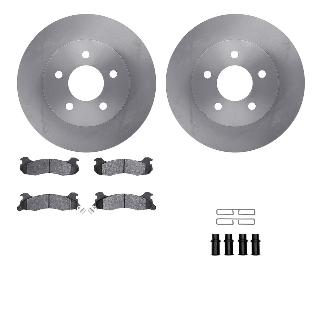 Dynamic Friction 6512-55090 - Brake Kit - Quickstop Rotors and 5000 Brake Pads With Hardware