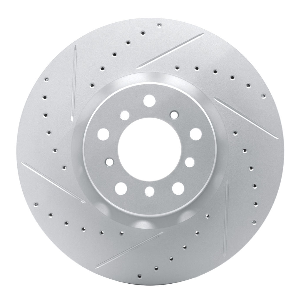 Dynamic Friction 830-31057D - Geoperformance Coated Drilled and Slotted Brake Rotor