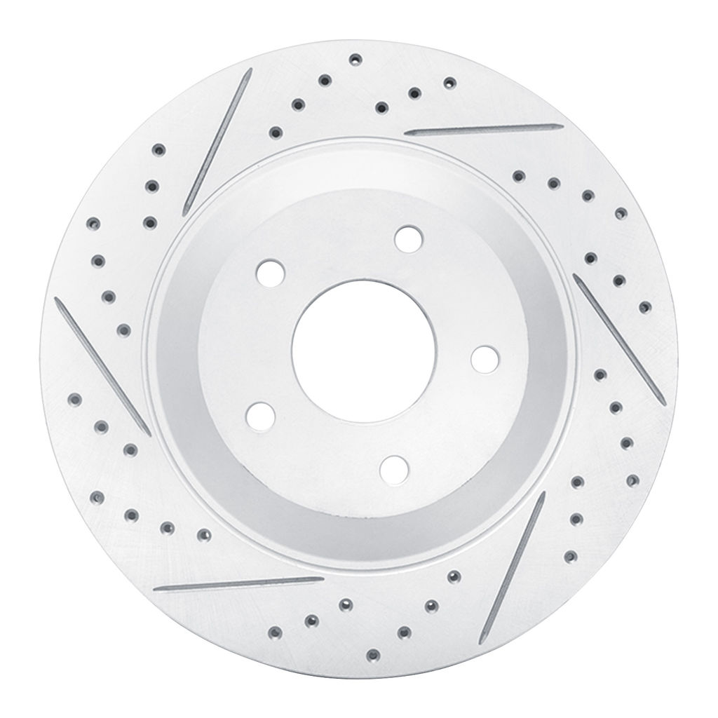 Dynamic Friction 830-46008D - Geoperformance Coated Drilled and Slotted Brake Rotor