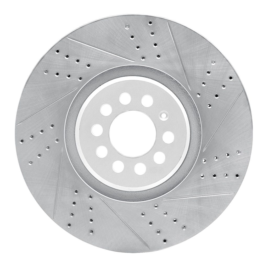Dynamic Friction 830-74025D - Geoperformance Coated Drilled and Slotted Brake Rotor