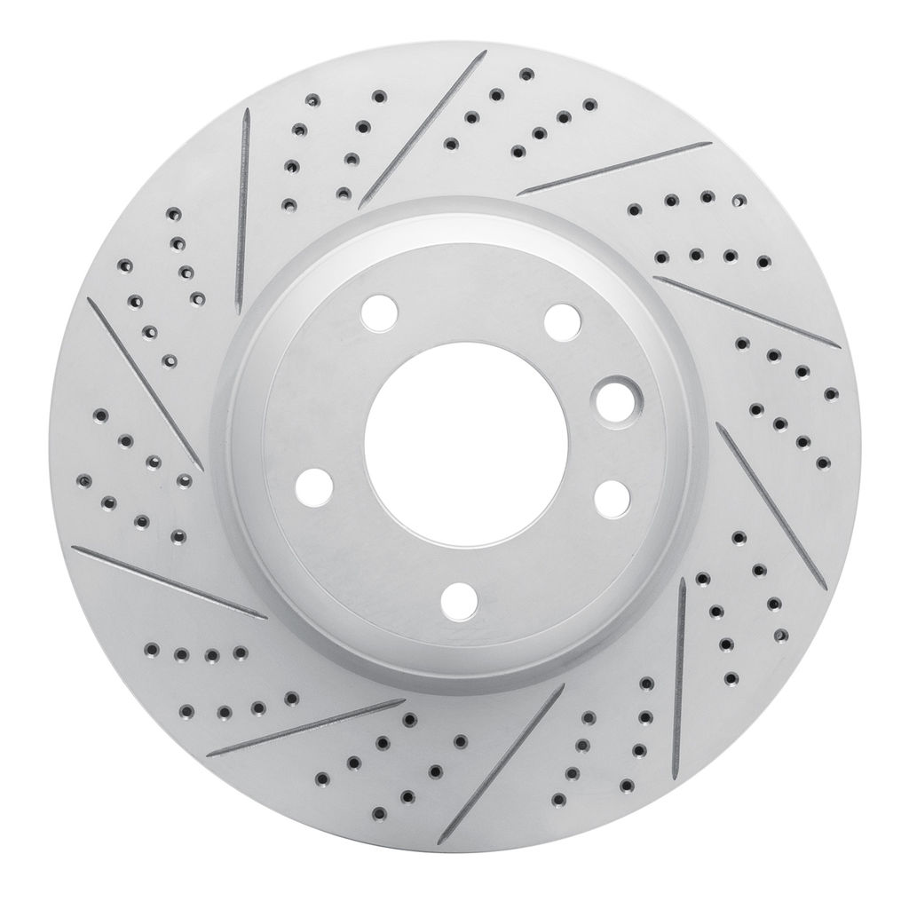Dynamic Friction 830-74051D - Geoperformance Coated Drilled and Slotted Brake Rotor
