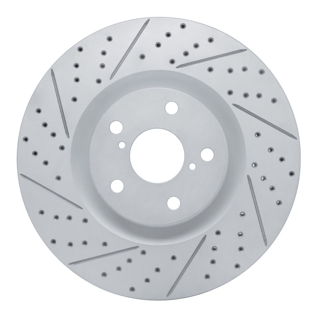 Dynamic Friction 830-75027D - Geoperformance Coated Drilled and Slotted Brake Rotor