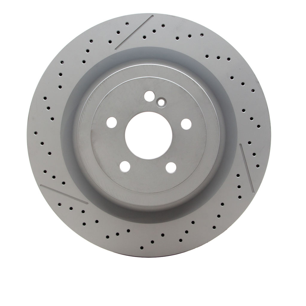 Dynamic Friction 930-63104 - Hi-Carbon Alloy Geomet Coated Drilled and Slotted Brake Rotor