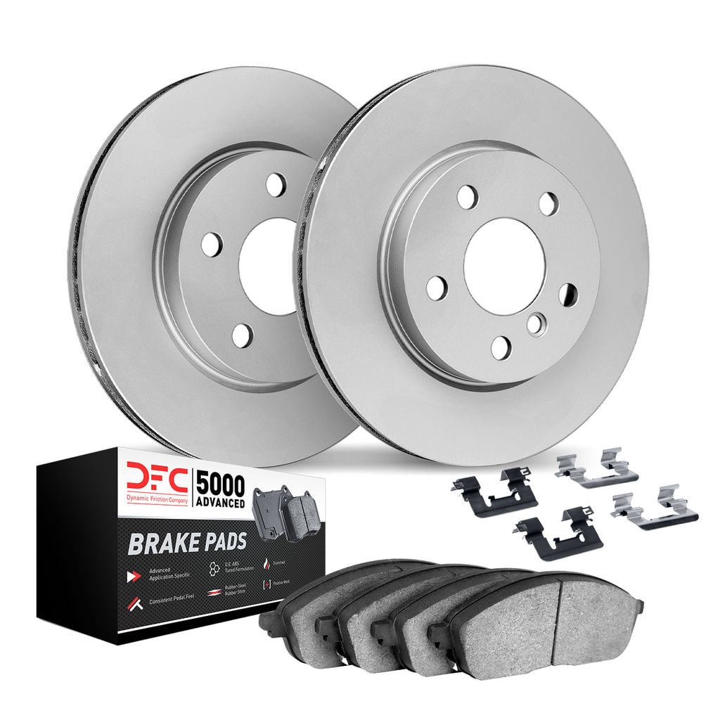 Dynamic Friction 9512-31123 - Brake Kit - Hi Carbon Quickstop Rotors and 5000 Brake Pads With Hardware