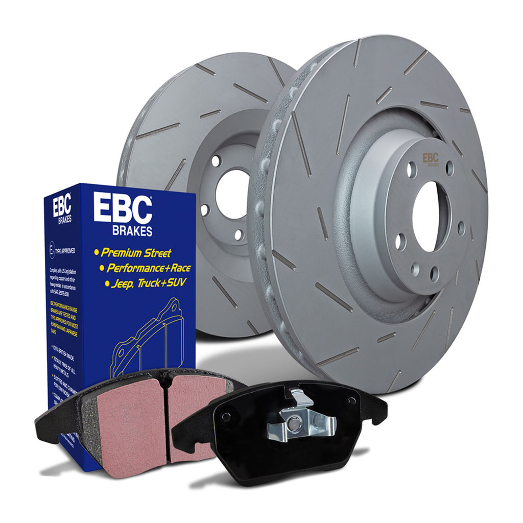 EBC Brakes S2KF1159 - S2 Greenstuff 2000 Brake Pad Set and USR Sport Slotted Brake Rotors, 2-Wheel Set