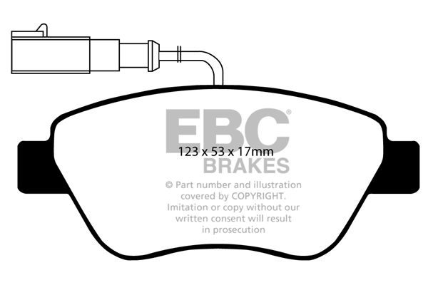 EBC Brakes S4KF1699 - S4 Redstuff Disc Brake Pad Set and USR Sport Slotted Brake Rotors, Front, 2-Wheel Set