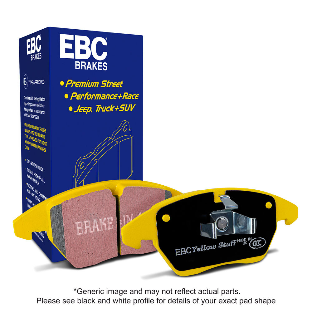 EBC Brakes DP42507R - Yellowstuff Street and Track Rear Disc Brake Pad Set, 2-Wheel Set