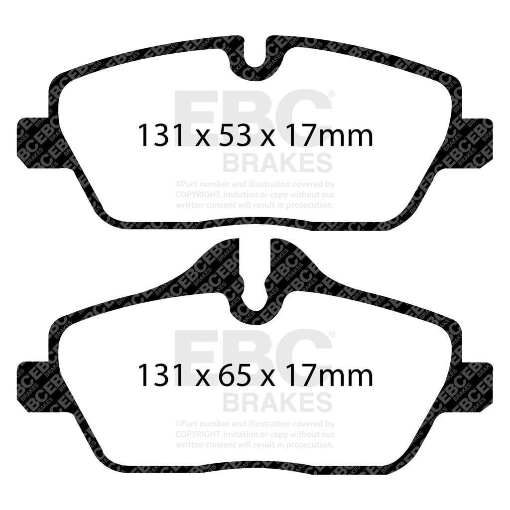 EBC Brakes DP32056C - Redstuff Ceramic Low Dust Disc Brake Pad Set, 2-Wheel Set