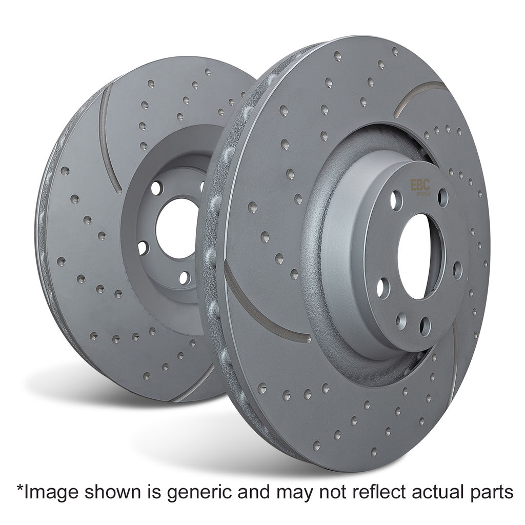 EBC Brakes GD7252 - Slotted and Dimpled Vented Rear Disc Brake Rotors, 2-Wheel Set