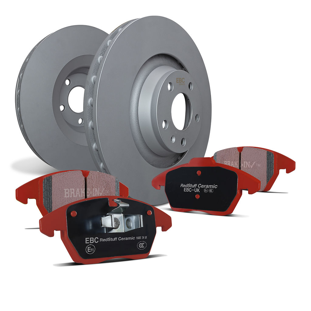 EBC Brakes S12KF1237 - S12 Redstuff Disc Brake Pad Set and RK Smooth Disc Brake Rotors Kit, 2-Wheel Set