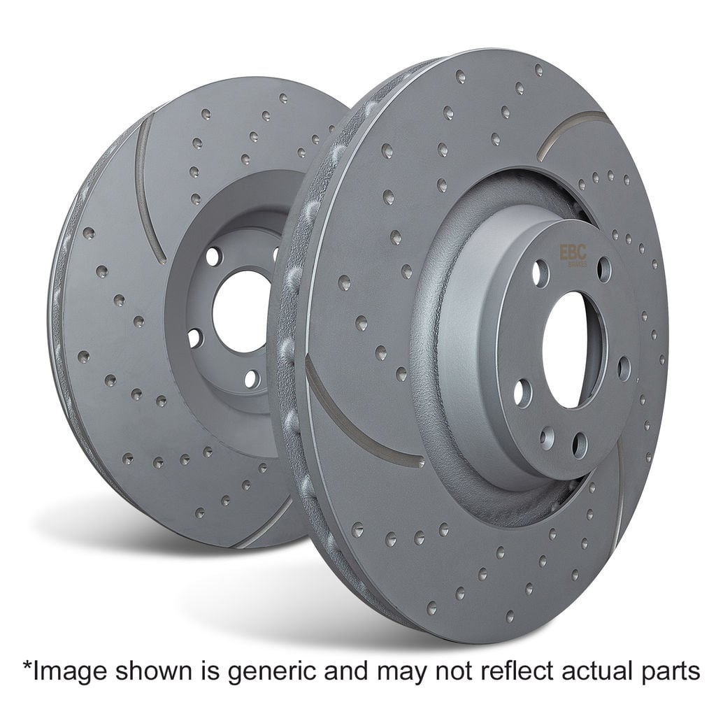 EBC Brakes GD7715 - Slotted and Dimpled Vented Front Disc Brake Rotors, 2-Wheel Set