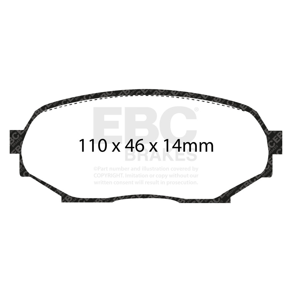 EBC Brakes DP8802RPX - RP-1 Race Disc Brake Pad Set, 18/16mm Disc Thickness, 235mm Dia.