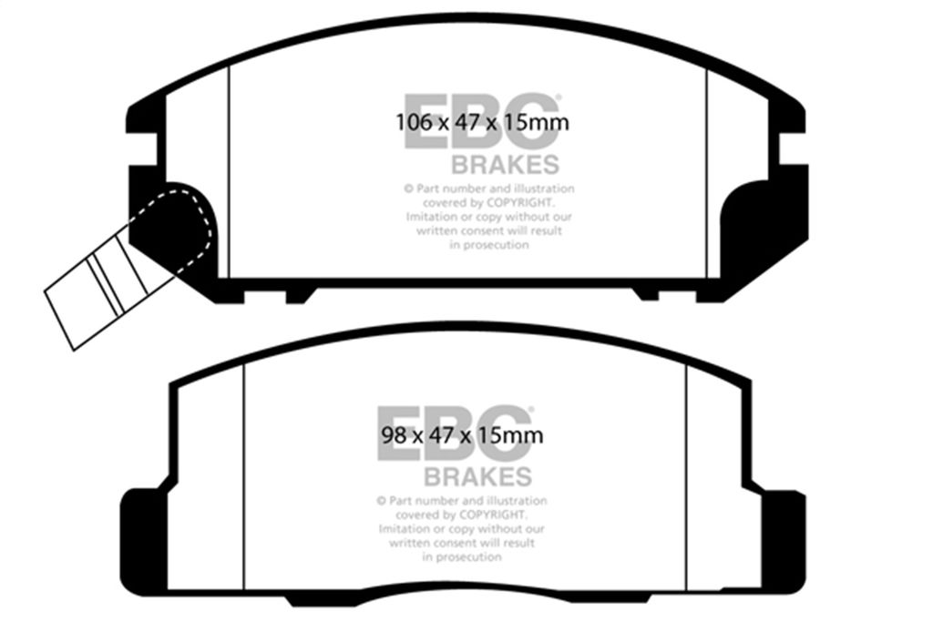 EBC Brakes DP21107 - Greenstuff 2000 Series Sport Disc Brake Pad Set, 2-Wheel Set