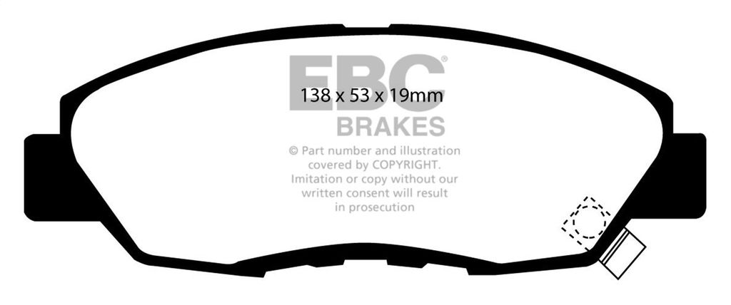 EBC Brakes DP2812/2 - Greenstuff 2000 Series Sport Disc Brake Pad Set, 2-Wheel Set