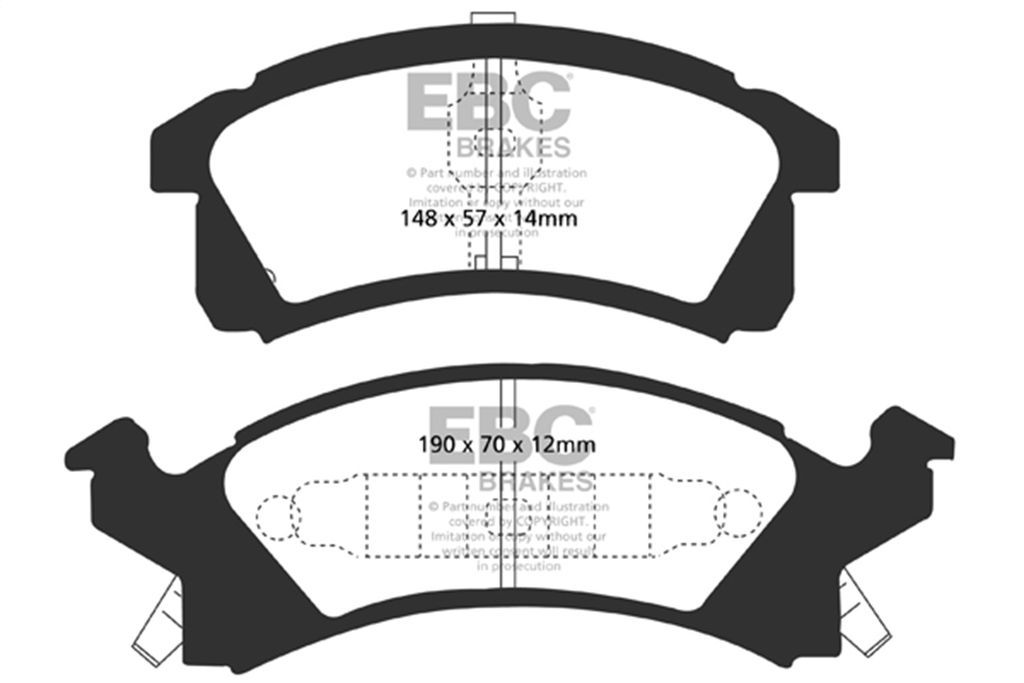 EBC Brakes DP31174C - Redstuff Ceramic Low Dust Disc Brake Pad Set, 2-Wheel Set
