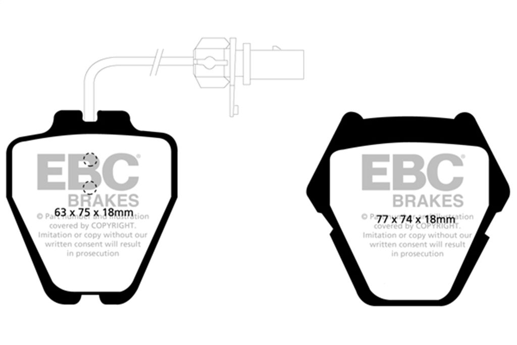 EBC Brakes DP31348C - Redstuff Ceramic Low Dust Disc Brake Pad Set, 2-Wheel Set
