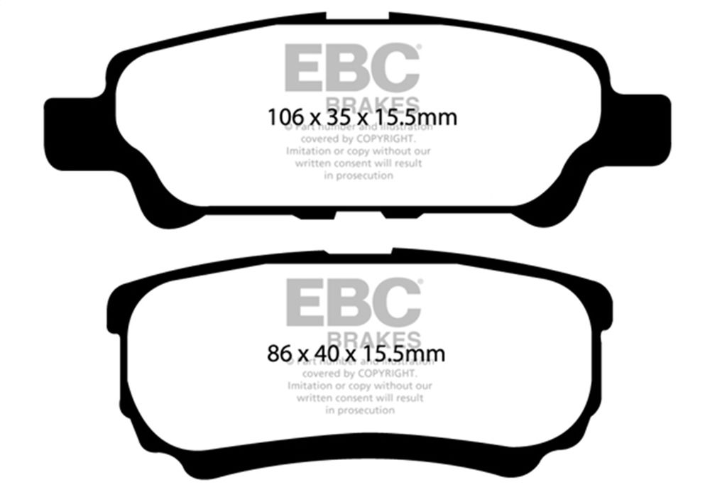 EBC Brakes DP31563C - Redstuff Ceramic Low Dust Disc Brake Pad Set, 2-Wheel Set