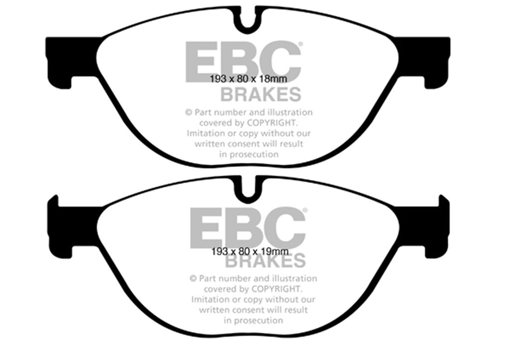 EBC Brakes DP32019C - Redstuff Ceramic Low Dust Disc Brake Pad Set, 2-Wheel Set