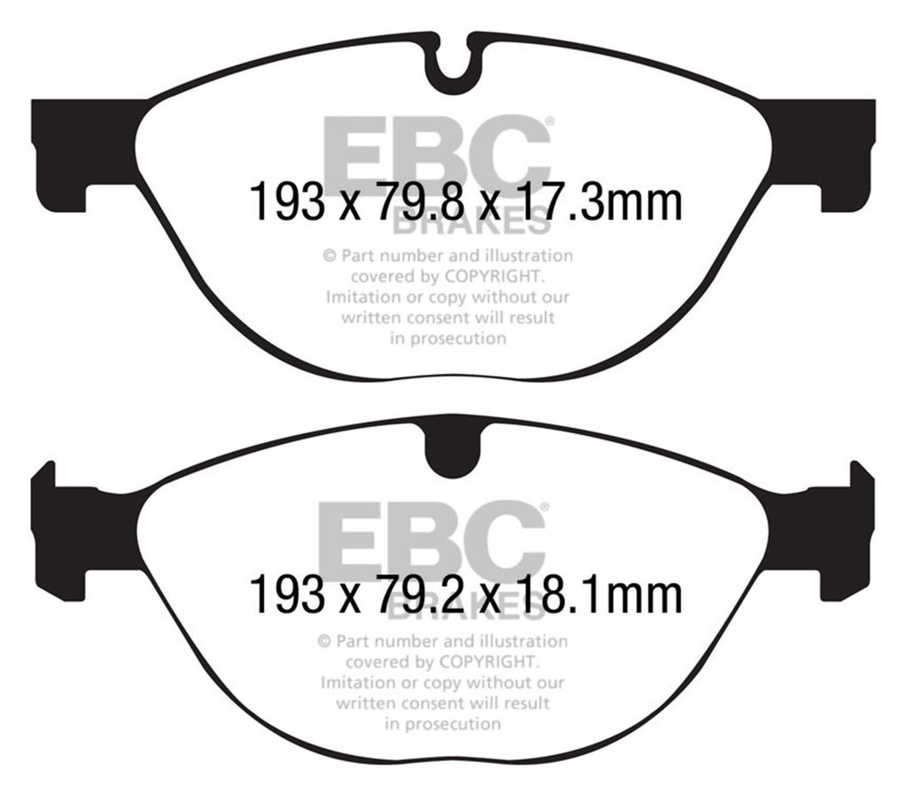 EBC Brakes DP32191C - Redstuff Ceramic Low Dust Disc Brake Pad Set, 2-Wheel Set