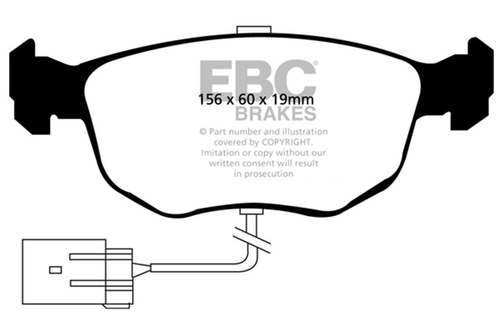 EBC Brakes DP3956C - Redstuff Ceramic Low Dust Disc Brake Pad Set, 2-Wheel Set
