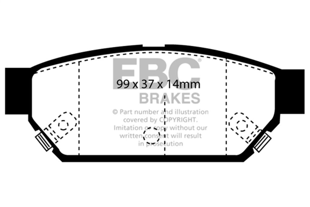 EBC Brakes DP3986C - Redstuff Ceramic Low Dust Brake Pads, 2 Wheel Set